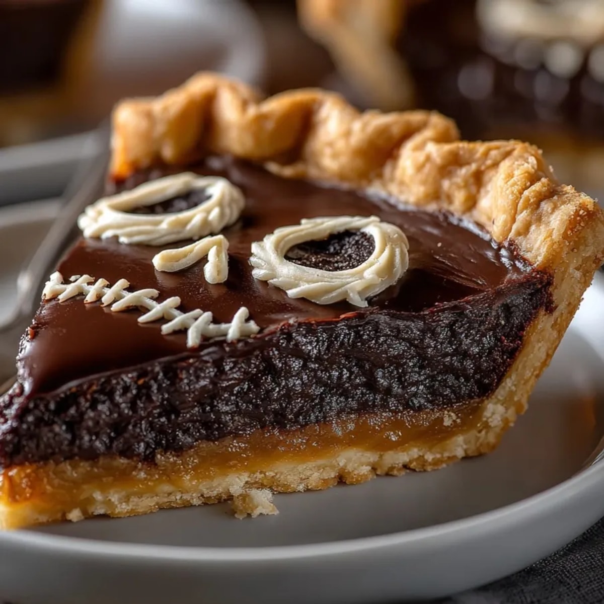 Rich, dark, and spooky Jack Skellington Pie, a memorable Halloween dessert treat.