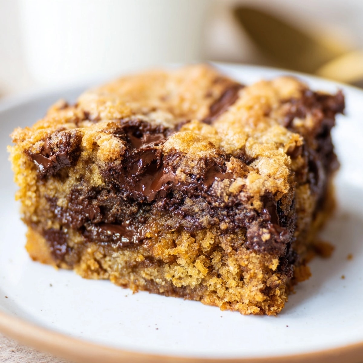 Homemade Chocolate Pumpkin Chip Blondies cooling on a rack, a comforting, easy recipe.