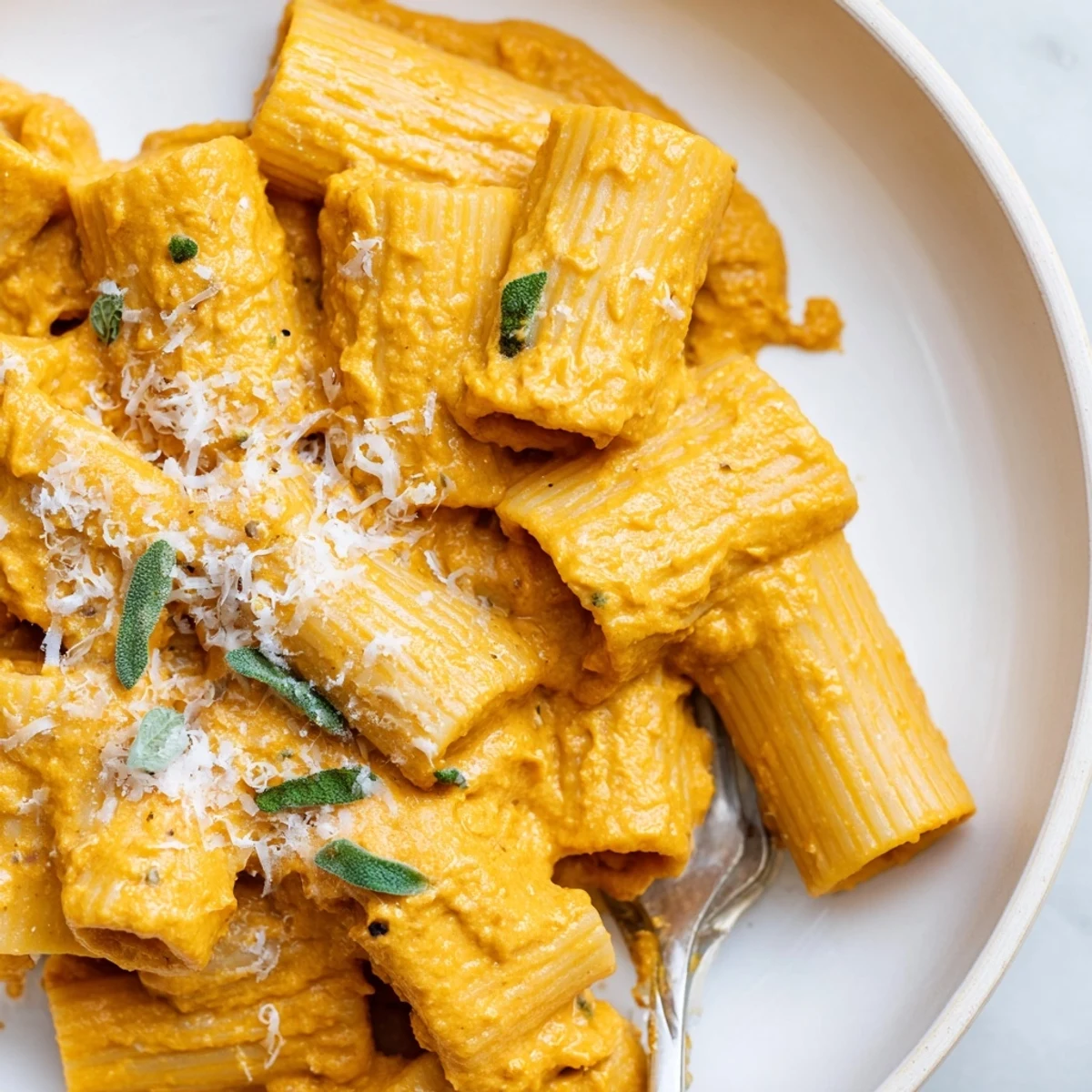 Creamy Whipped Ricotta Pumpkin Pasta with herbs, perfect for cozy fall dinners.  