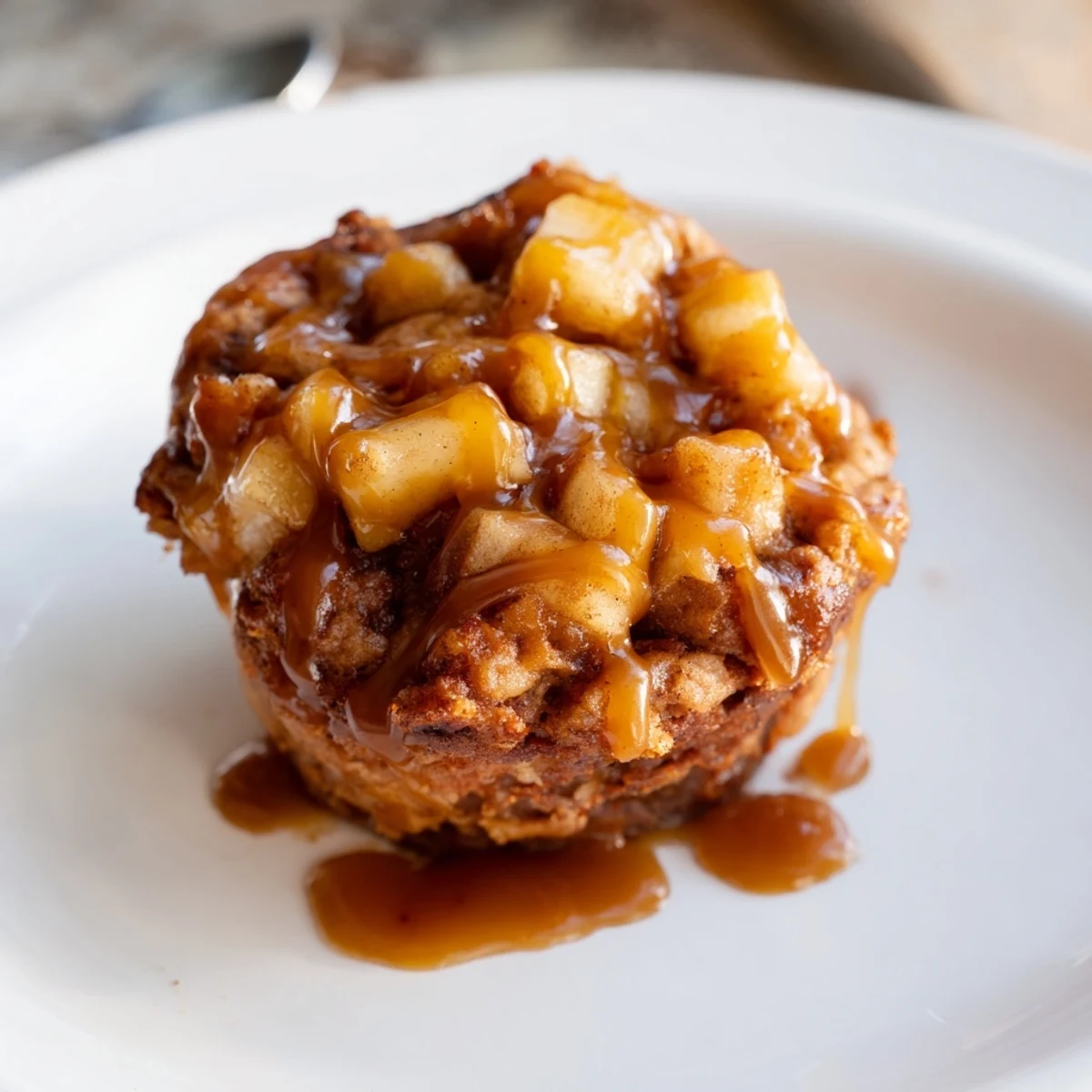 Delicious cinnamon-spiced muffins packed with caramelized apples, perfect for dessert lovers.  