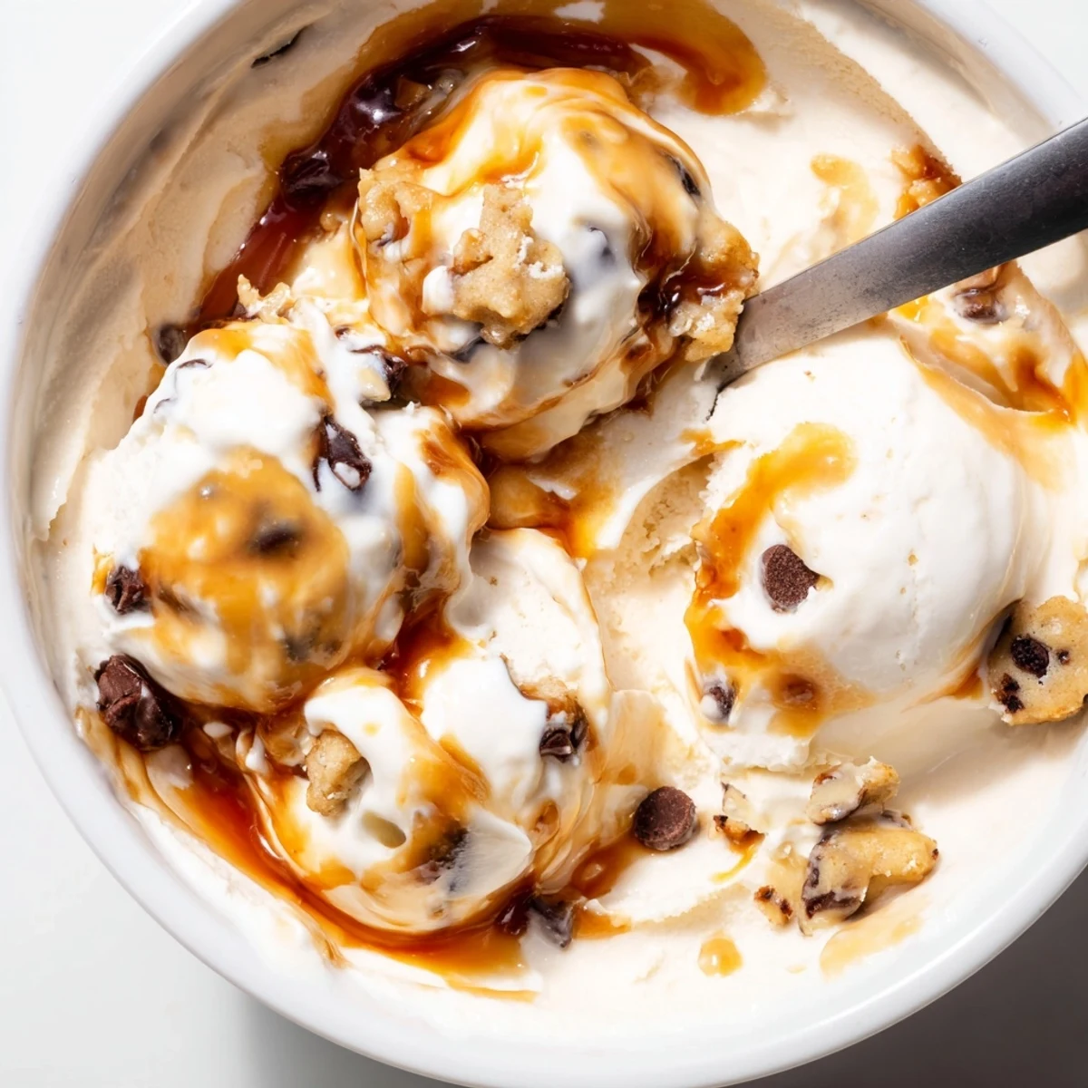 Creamy Cottage Cheese Ice Cream with Cookie Dough, a delightful guilt-free dessert.  