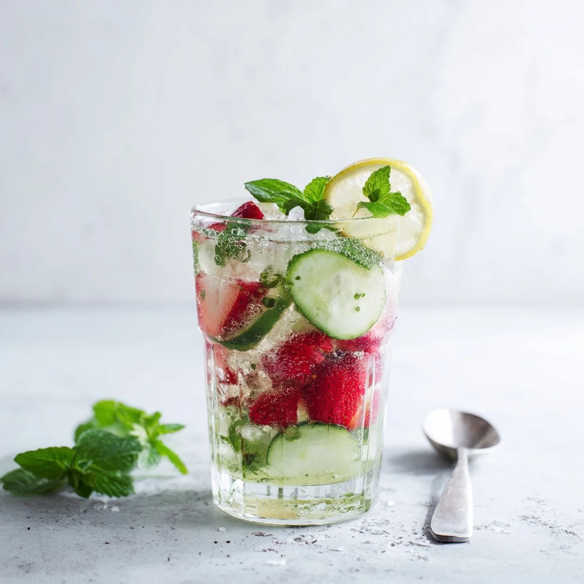 Cool, flavorful mocktails blending fresh strawberries and lemon for a revitalizing drink.  