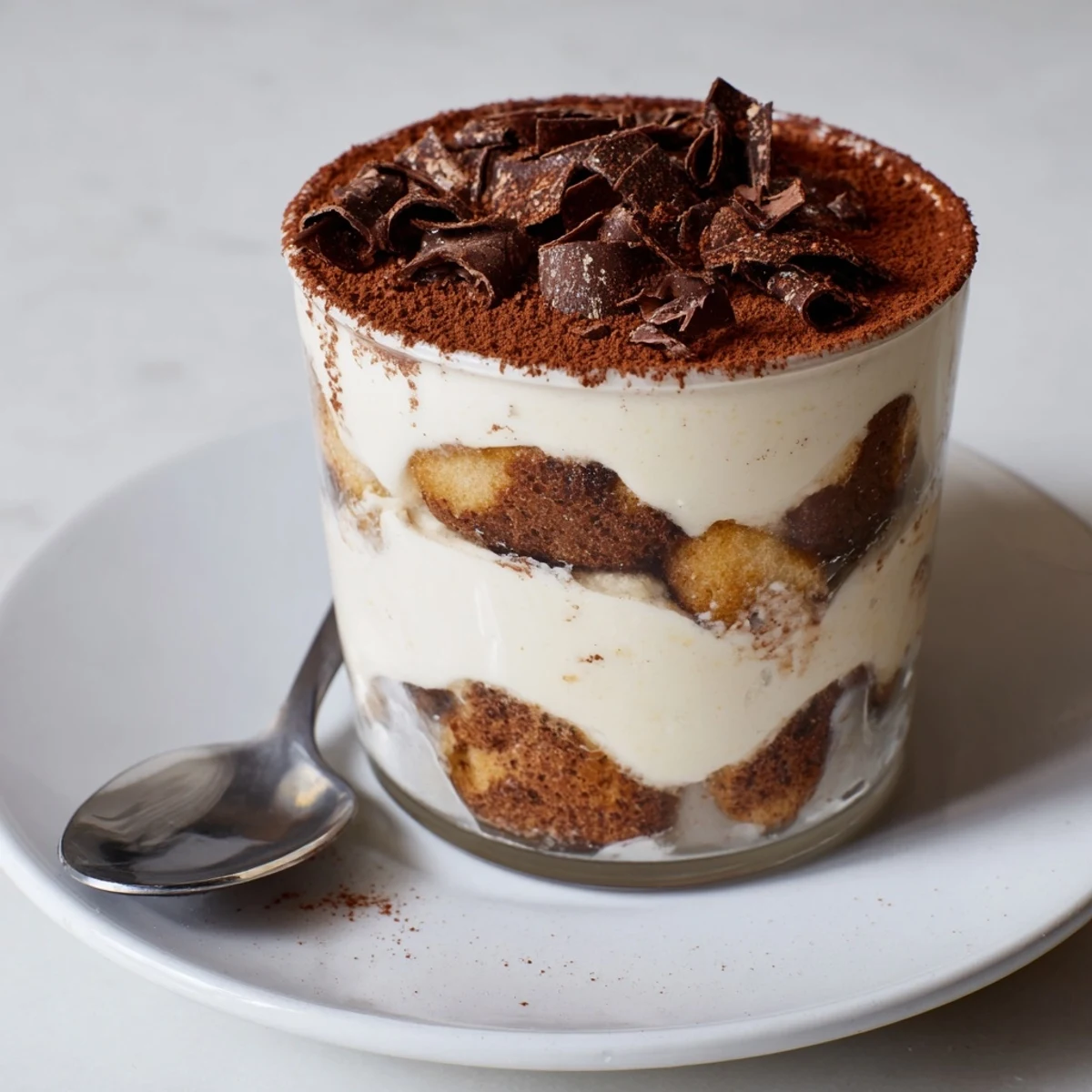 Indulge in a Tiramisu Cup, showcasing rich mascarpone and espresso flavors elegantly served.  