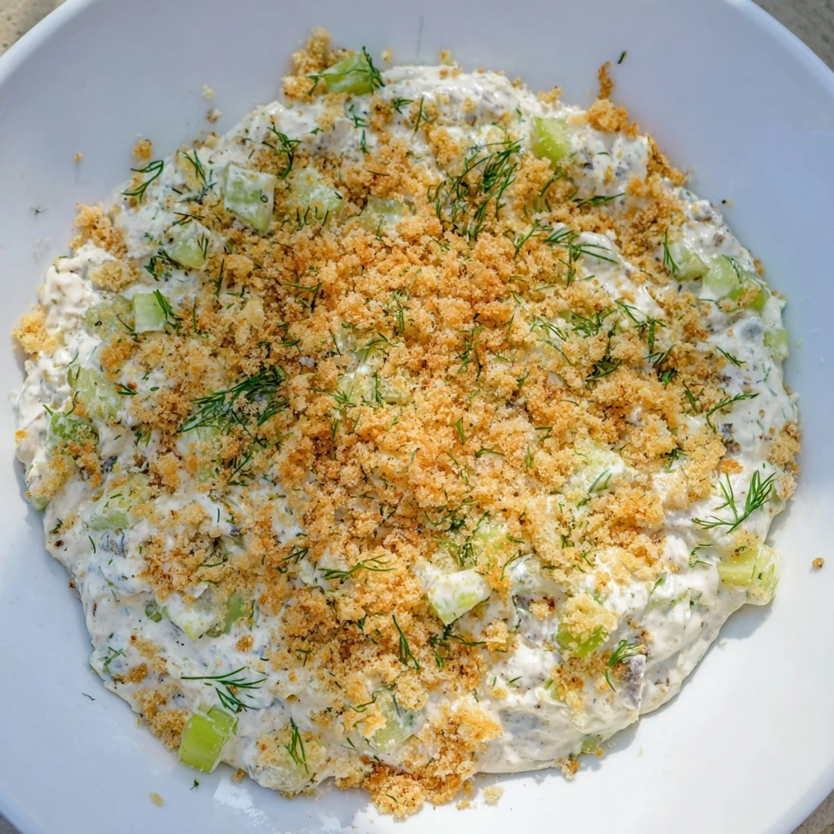 Close-up of Fried Pickle Dip, showcasing the tangy goodness and fresh green onions.