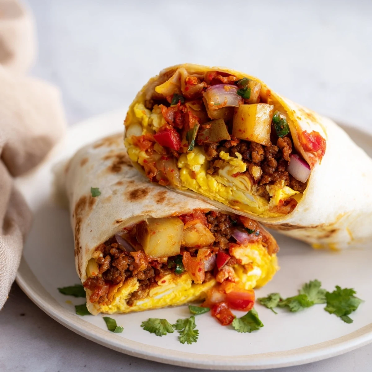 Golden, crispy Christmas Breakfast Burritos brimming with savory sausage, eggs, and melty cheese, perfect for brunch.