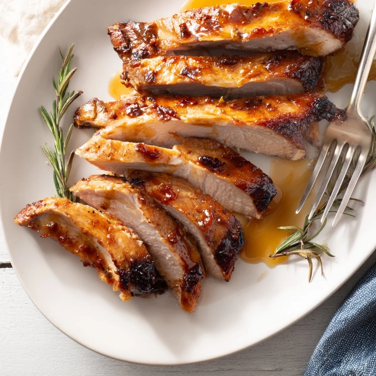 Golden-brown Limoncello-Glazed Roast Turkey Breast, glistening with a vibrant, sweet citrus glaze, ready to serve.