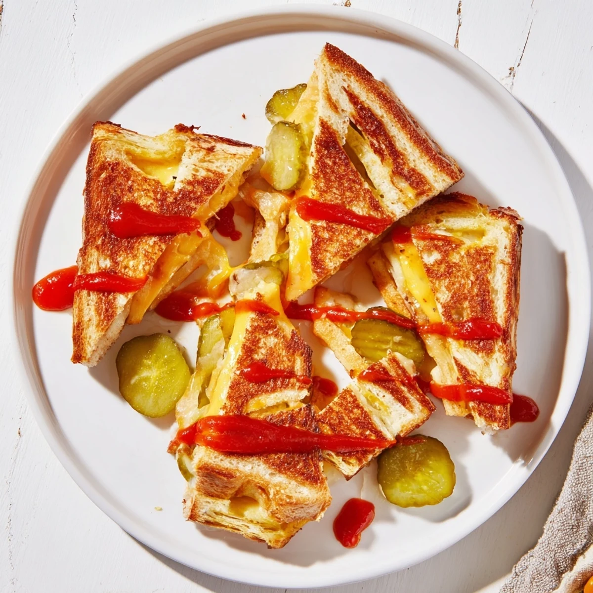 Mouthwatering close-up of Spicy Pickle Grilled Cheese Dippers, highlighting the spicy pickles bursting with flavor.