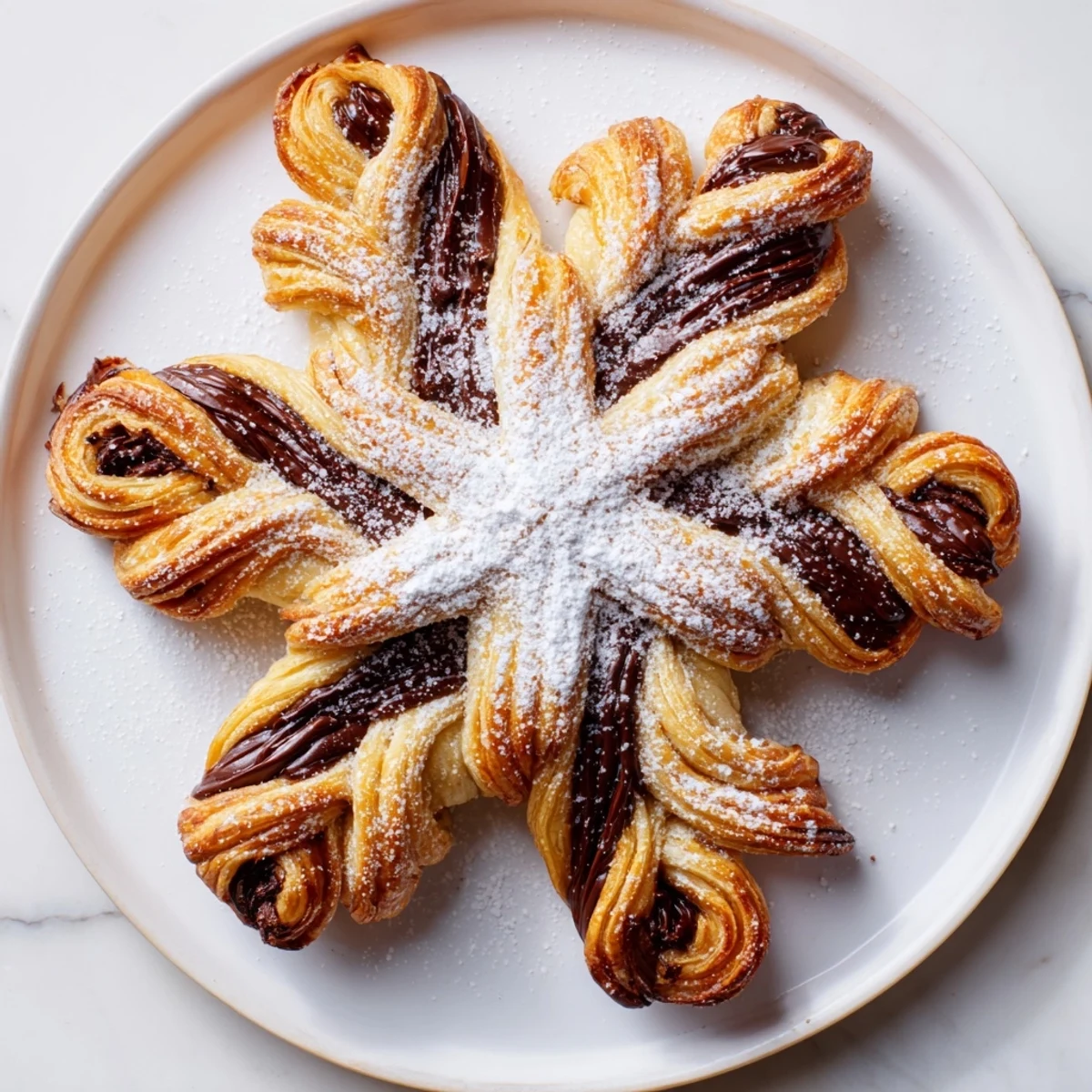 Nutella Puff Pastry Snowflakes