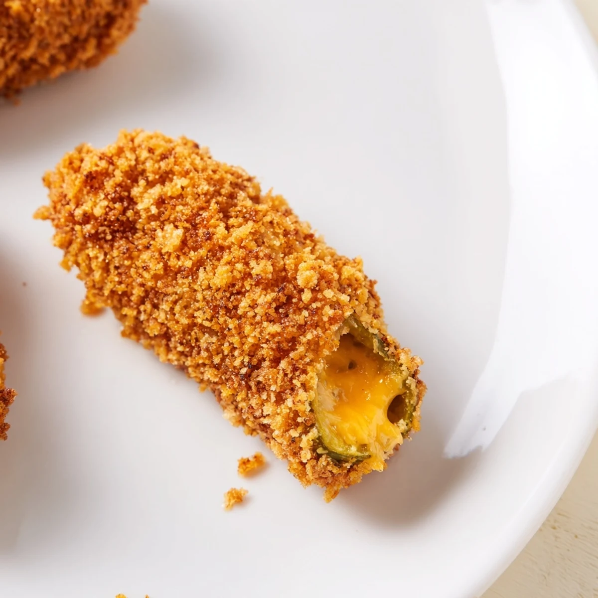 Melted cheese hugging juicy pickles fried to crispy perfection, a delicious Crispy Cheese-Wrapped Pickle Ornament.