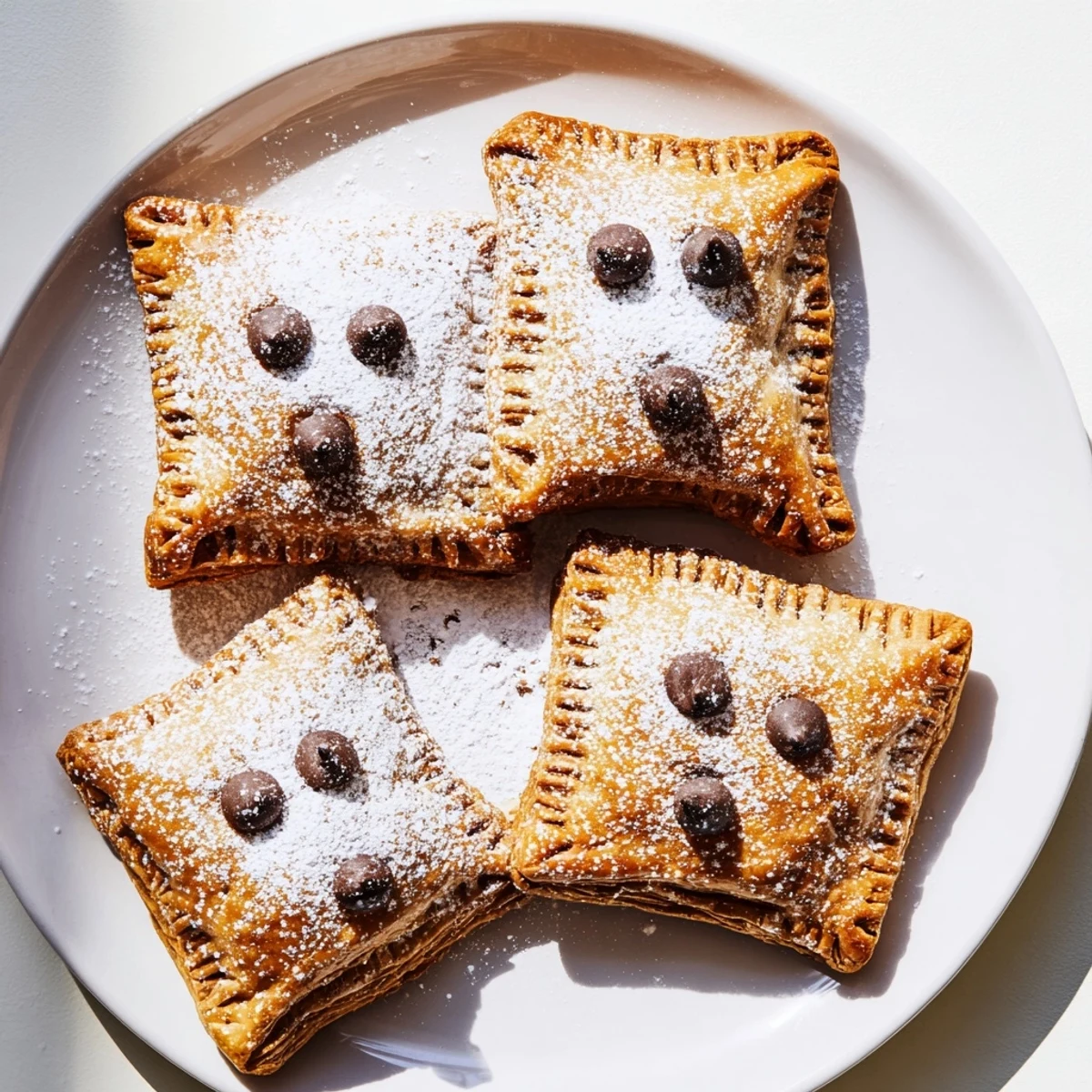 Golden-brown Sleeping Gingerbread Puff Pastry Pockets, hinting at warm gingerbread spices, ready to eat.