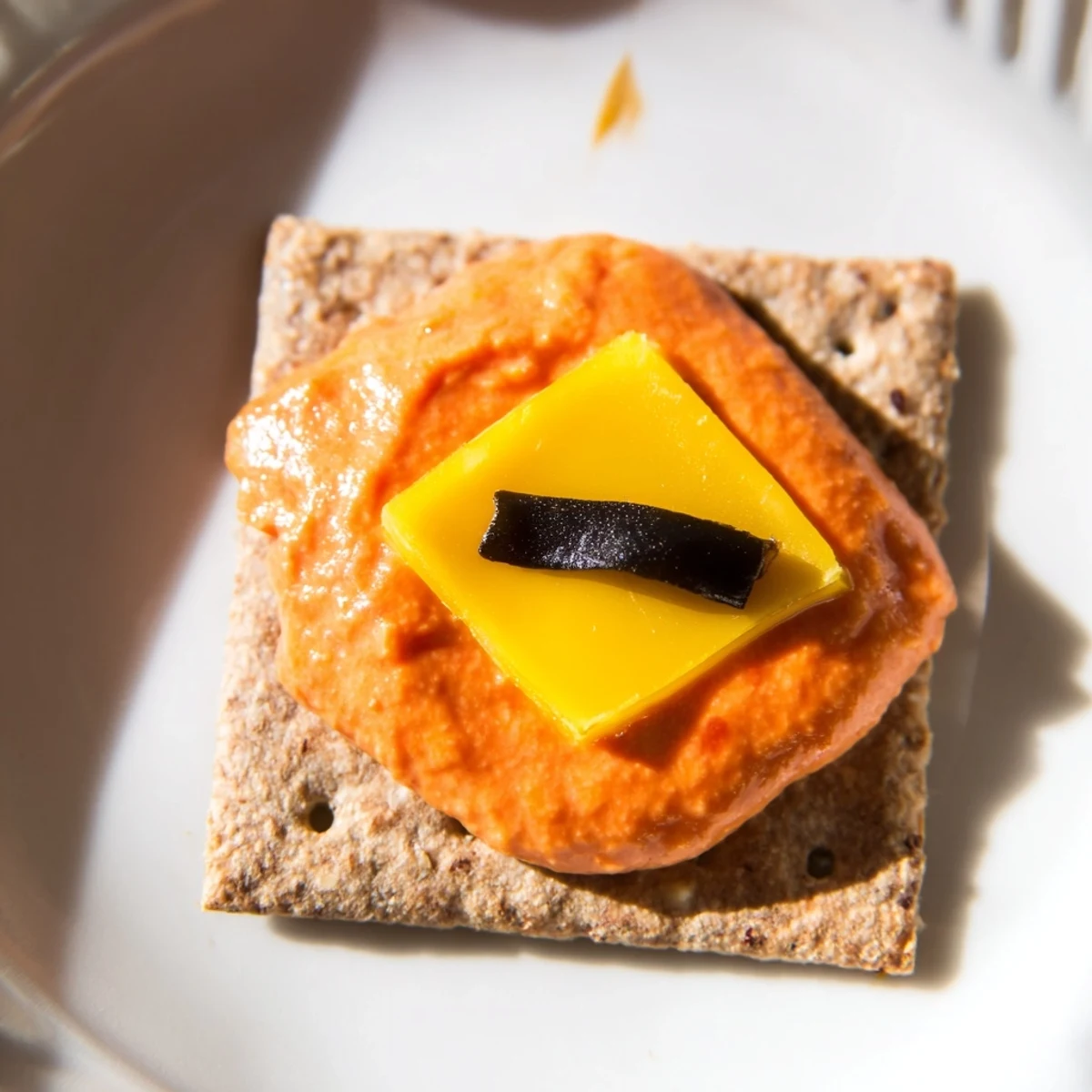 Delightful holiday appetizer: a platter of vibrant Santas Belt Crackers & Dip, ready to serve and enjoy.