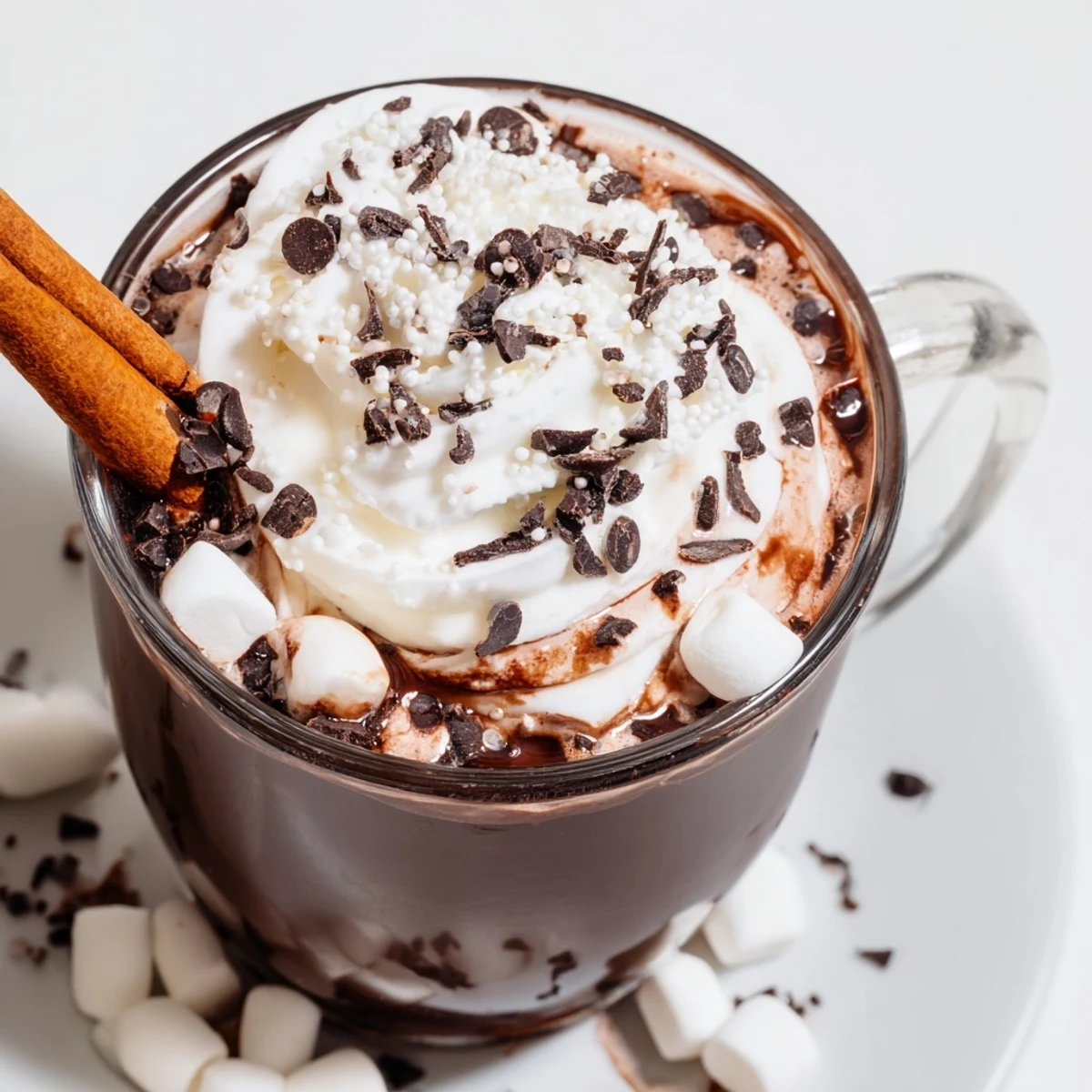 Warm, rich hot cocoa on this Cozy Bear Hot Cocoa Board, next to a variety of fun toppings.