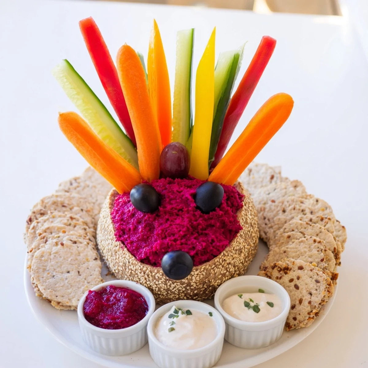 Autumn Hedgehog Dip Platter