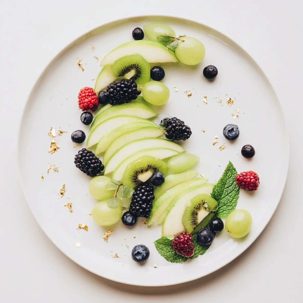 A colorful, eye-catching Aurora Borealis Sweep, featuring an array of fresh, vibrant fruit.