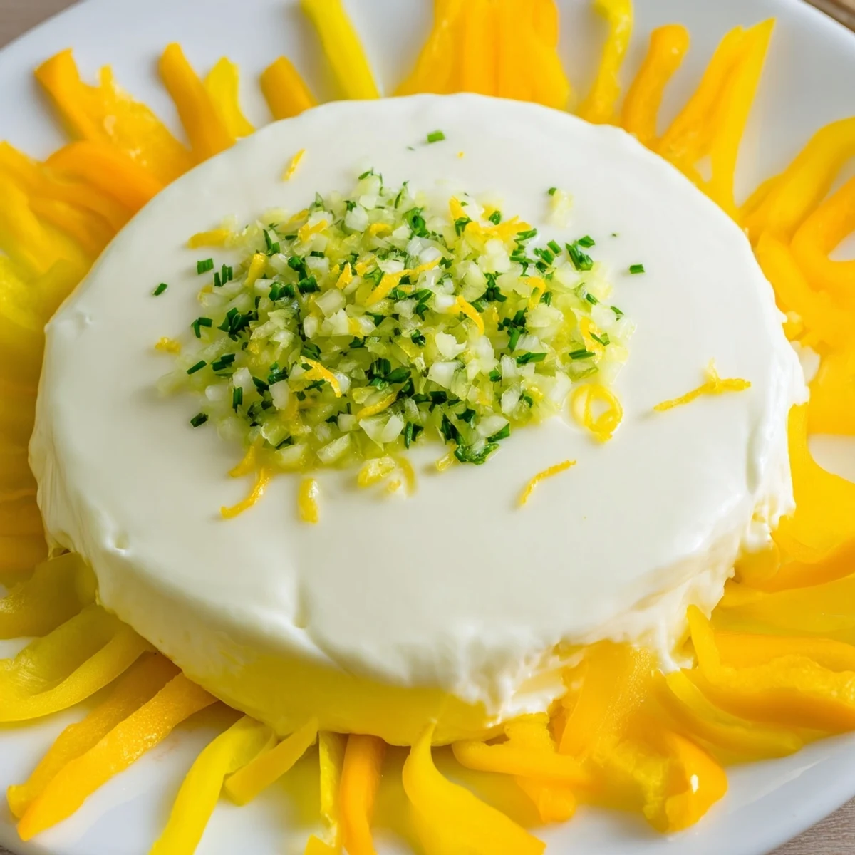 Lemon-infused goat cheese crowns this Tuscan Sunburst, served with breadsticks and fresh bell peppers for perfect summer flavors.