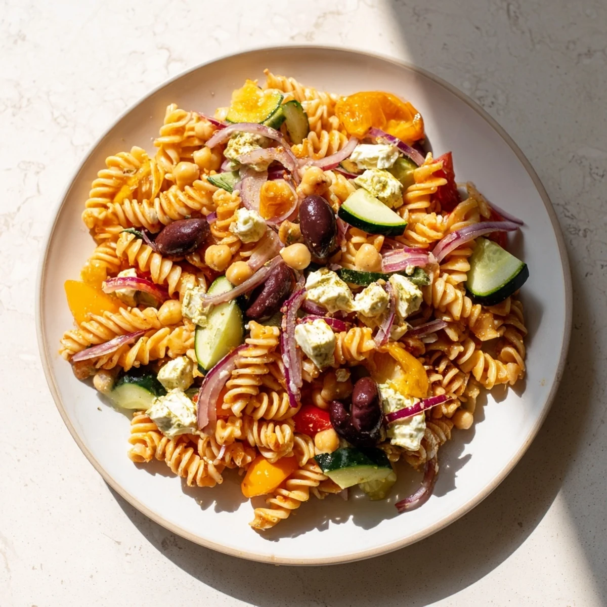 Mediterranean Pasta Salad Chickpeas