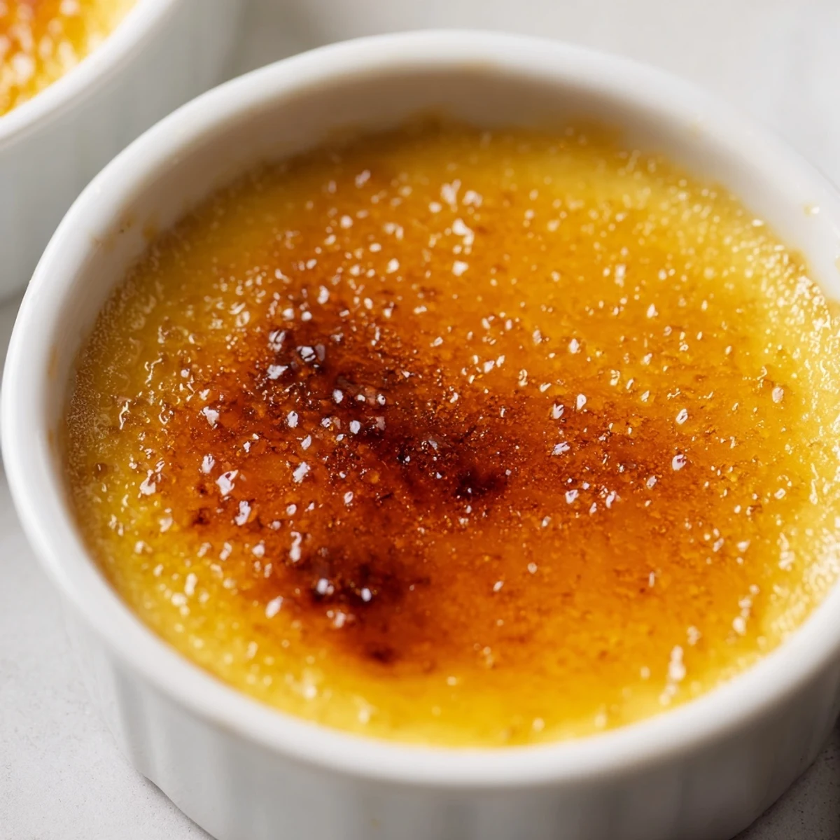 Enjoy the silky custard texture of this simple 3-Ingredient Crème Brûlée, a delightful dessert.