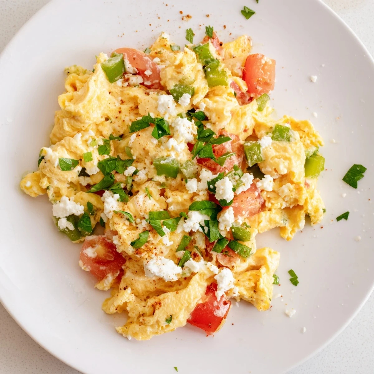 Savory Turkish menemen with beautiful, vibrant colors, seasoned perfectly, and an easy recipe to follow for breakfast.