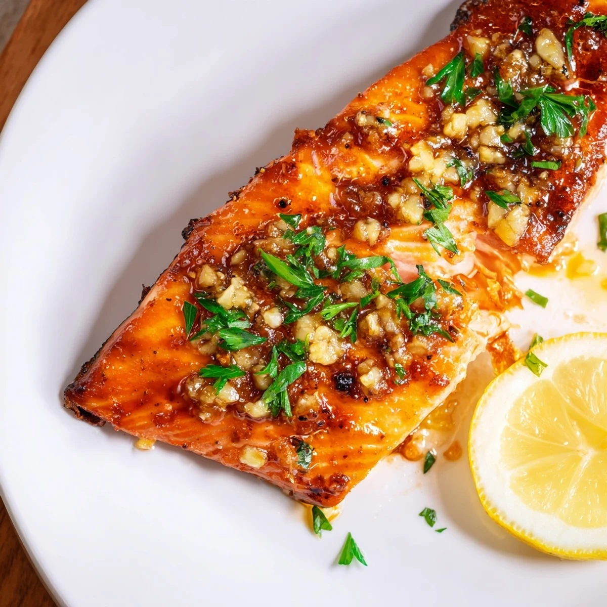 Perfectly cooked Honey Garlic Glazed Salmon, flaky and tender with a caramelized honey-garlic crust.