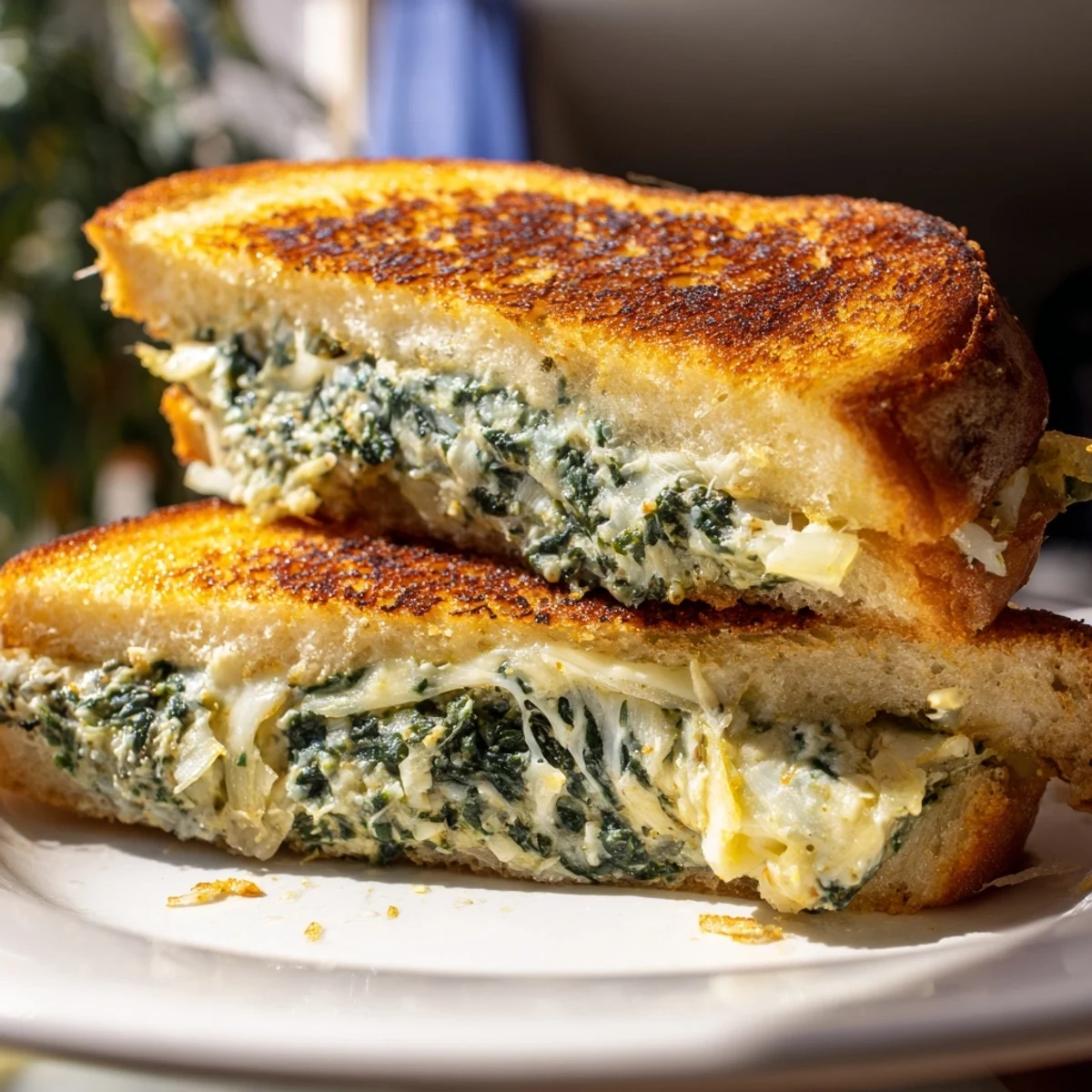 Spinach Artichoke Grilled Cheese