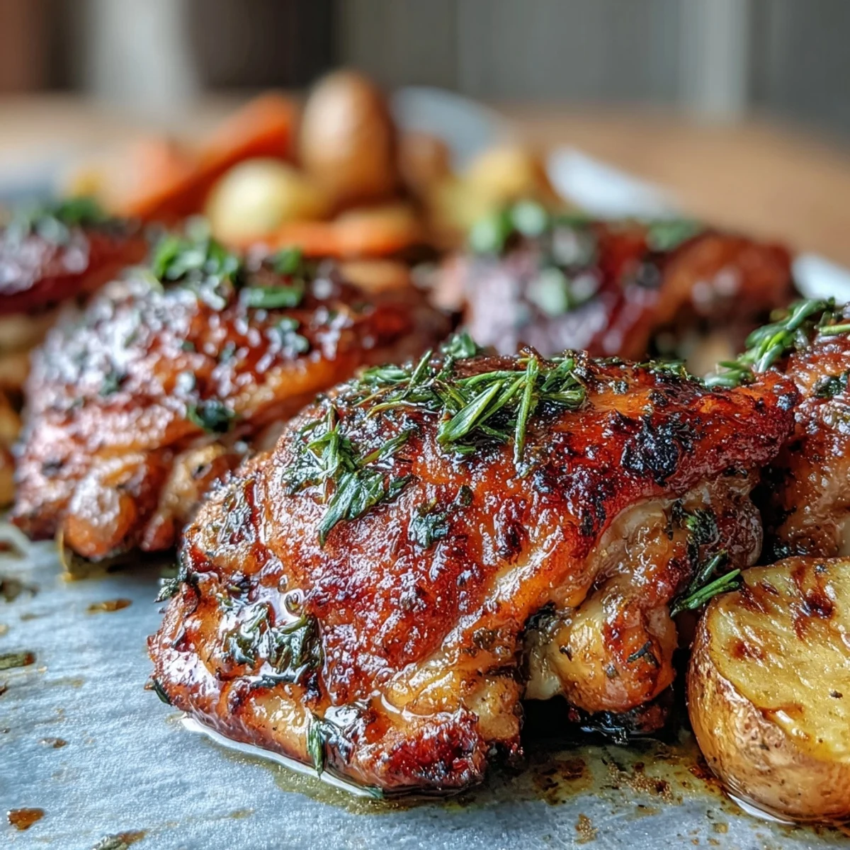 A finished tray of Crispy Ranch Sheet Pan Chicken & Veggies served for dinner.