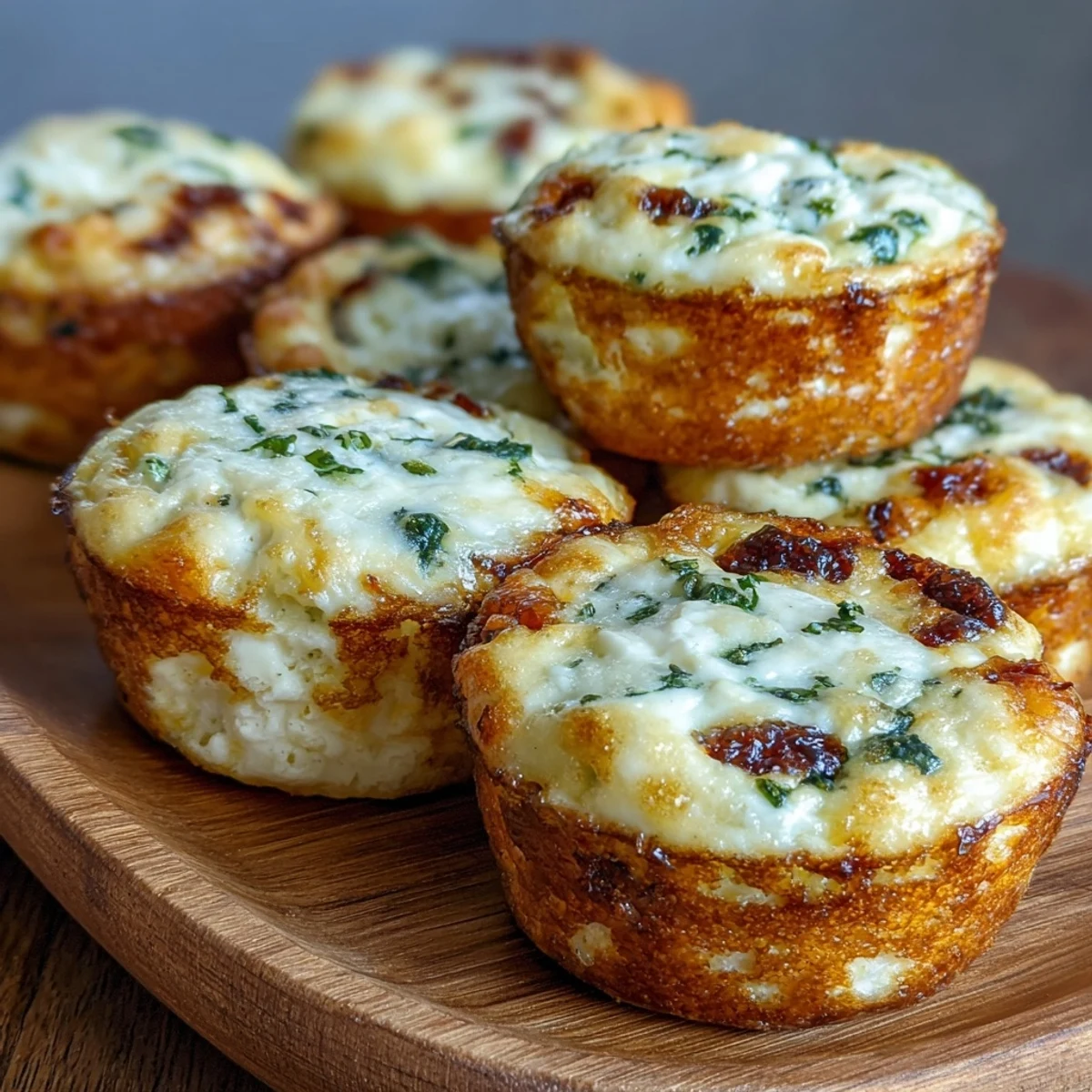 Freshly baked Cottage Cheese Egg Bites with golden tops sit in a muffin tin, ready for a protein-packed breakfast.