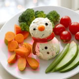 Snowman Veggie Dip Platter