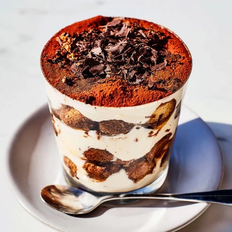 Creamy Tiramisu Cup topped with cocoa and delicate coffee flavors in perfect layers.  