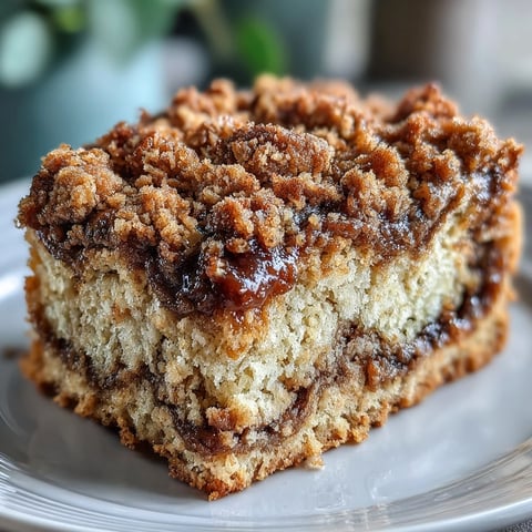 Freshly baked High-Protein Cinnamon Swirl Coffee Cake Oats with a golden, crumbly streusel topping cooling on a rustic board.