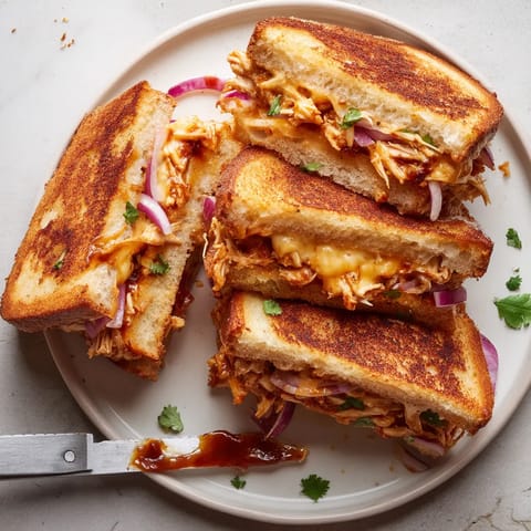 A plate of sandwiches with sauce.