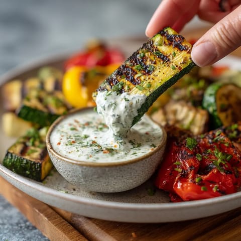 A person is putting sauce on a plate of vegetables.