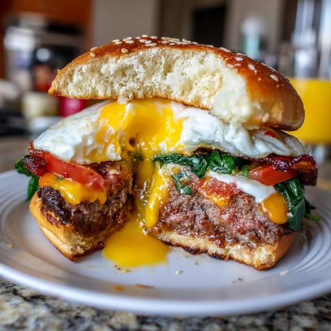 A sandwich with eggs, bacon, and tomato.