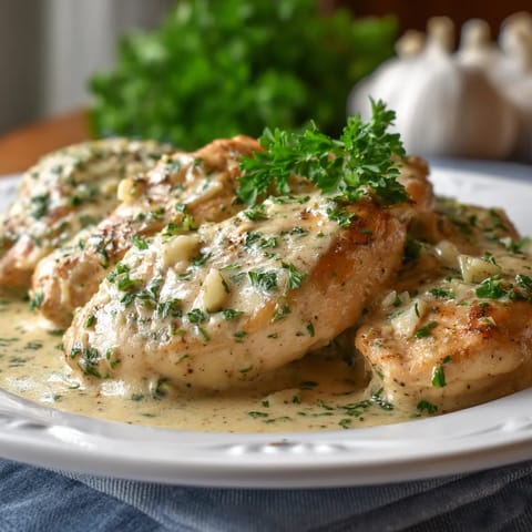 A plate of chicken with sauce.