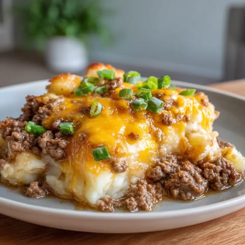 A plate of food with a lot of cheese and onions.