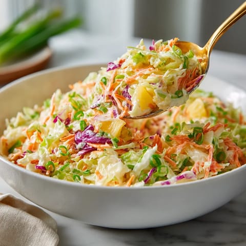 A spoon is scooping up a salad.