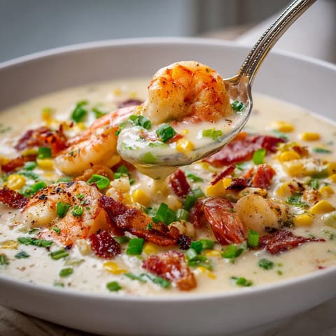 A spoon is in a bowl of soup.