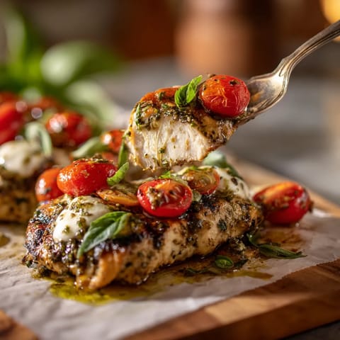 A fork is being used to eat a piece of chicken.