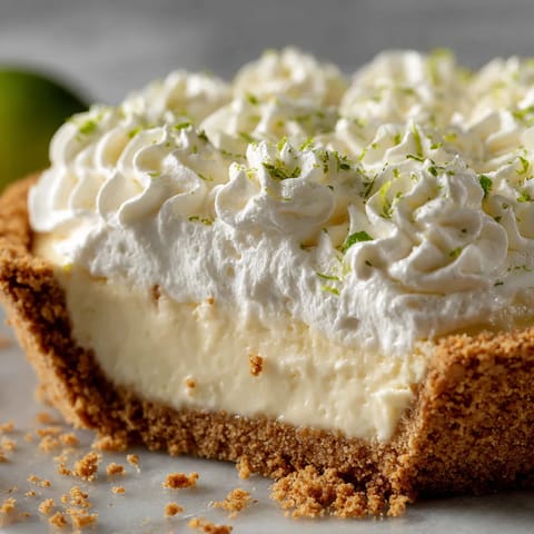 A slice of pie with whipped cream on top.