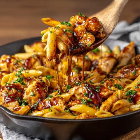 A wooden table with a pan of food.