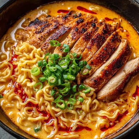A bowl of noodles with meat and vegetables.
