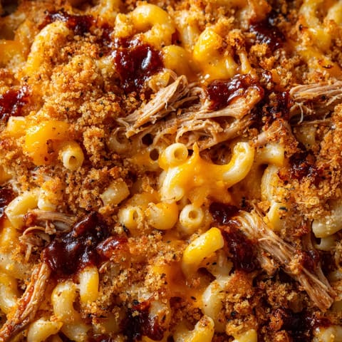 A close up of a delicious macaroni and cheese dish.