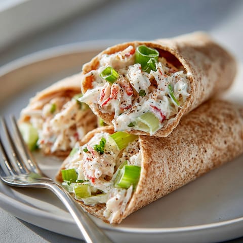 A plate with two wraps on it.