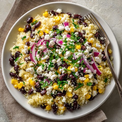 A bowl of food with a fork on a table.
