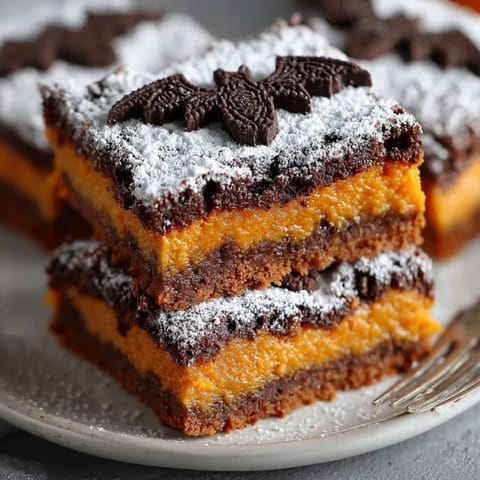 Homemade Pumpkin Pie Bars with unique bat-shaped crusts, ready for a spooky Halloween dessert.