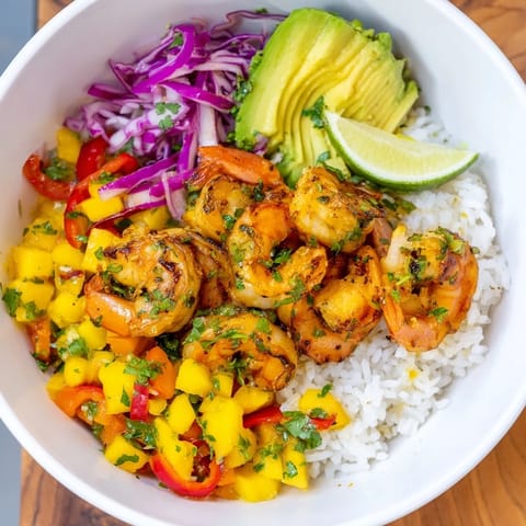 Cilantro Lime Shrimp Mango Bowls