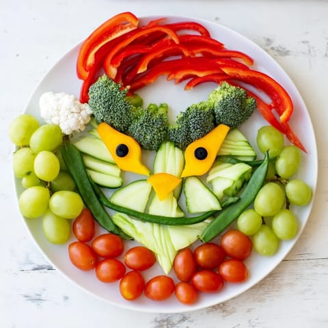 Festive Savory Crudités: Grinch Face Veggie Platter boasts colorful veggies and a cheerful holiday appetizer presentation.