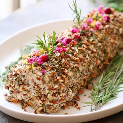 Yuletide Log Cheese Centerpiece