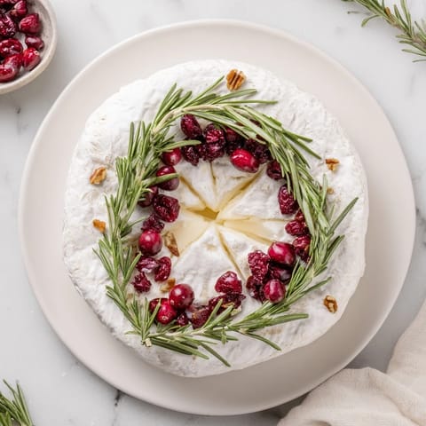 Brie Cheese with Rosemary Wreath