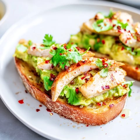 Smashed Avocado Chicken Toast