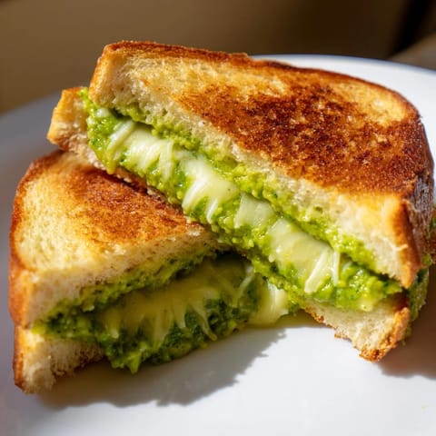 Spring Pea Pesto Grilled Cheese